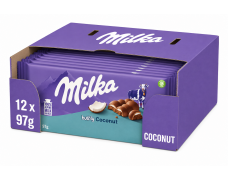 Pieninis šokoladas MILKA BUBBLY COCONUT, 97g x 12vnt dėžė. 1,39€ - vnt